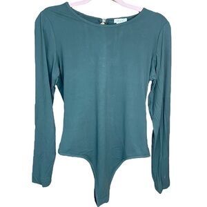 Yelete Open Back Bodysuit Olive Green New